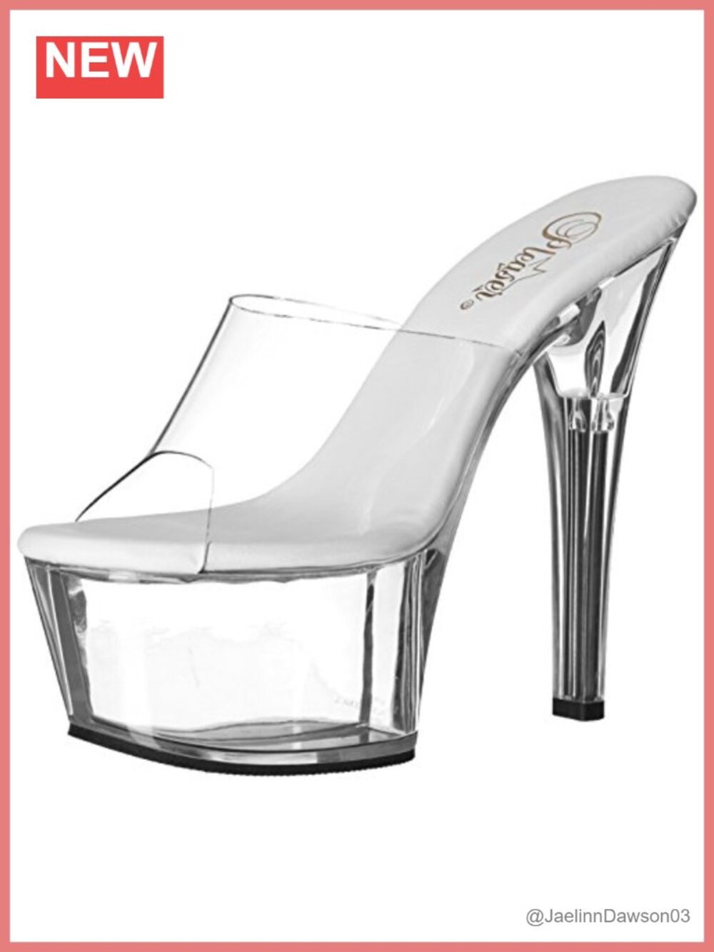 Pleaser Aspire-601 2.25 Inch Platform Slide Sandal Clear PVC